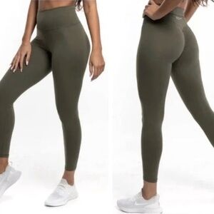 High-Waisted Olive Green Leggings